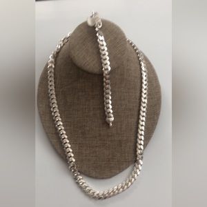 Cadena hombre con manilla 265 gramos plata 9.25 nueva